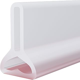 98 IN Shower Threshold Water Dam Collapsible Shower Water Splash Guard for Curbless Bath Shower Barrier Water Stopper for Wet and Dry Separation Bathroom and Kitchen (Transparent/8.2FT)