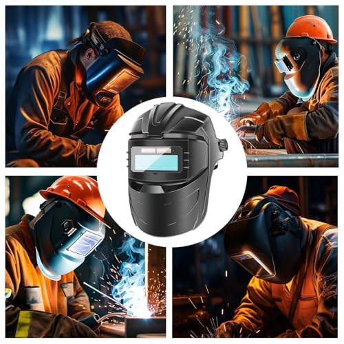 Casco de Soldadura Automática portátil con protector facial ajustable para sector industrial 4