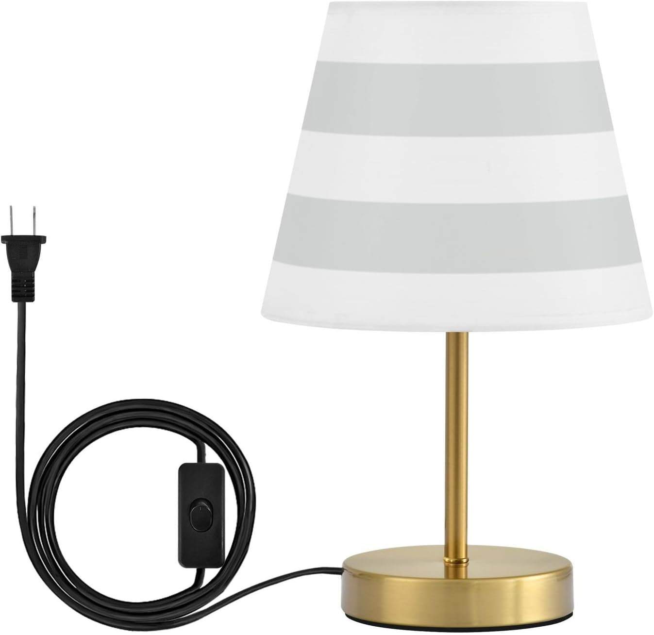 Table Lamp Bedside Lamps Night Light 3 Colors LED Desk Lamps for Living Room Home Office Bedroom Reading Grey Stripes