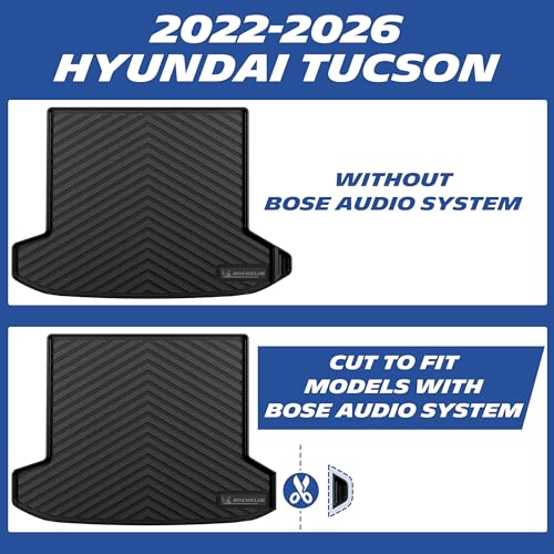 Image of Michelin Vehicle Mats for 2022-2026 Hyundai Tucson Gas (4 Piece) | Not Fit Hybrid or PHEV, All-Weather TPE Custom Fit Liner, Premier