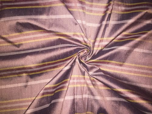 Tissu soie dupion lavande à rayures pour robe de mariée et rideaux
