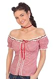 Krüger Dirndl Trachten Bluse im Carmenstil - ZOE - rot, rosa, Größe 42