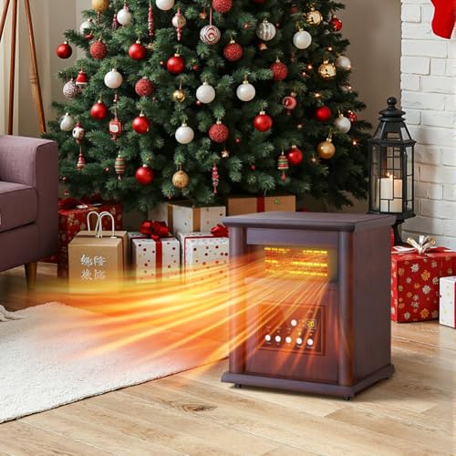 Lifeplus 1500W Electric Infrared Space Heater, Quartz Heater for Indoor Use, Tip-Over & Overheat Protection with Remote Control, 3 Heat Settings, 12H Timer for Large Room Basement Heating by LifePlus - Image 9