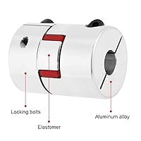 Vista 3 de Acoplamiento de eje flexible de ciruela de aluminio de 0.394 in a 0.551 in, diámetro de 1.181 in de longitud de 1.575 in, conector de motor paso a