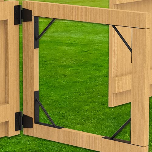 Kunzye Heavy Duty Fence Gate Kit Gate Hardware Gate Corner Brace Bracket Gate Hinges Adjustable For Wooden Fence No Sag Kit For Shed Doors,Wood Windows #TOP6