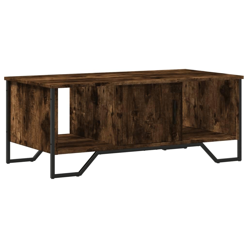 Mesa de café roble 100 x 51 x 40 cm de madera con marco resistente y mucho espacio de almacenamiento para muebles de sala de estar