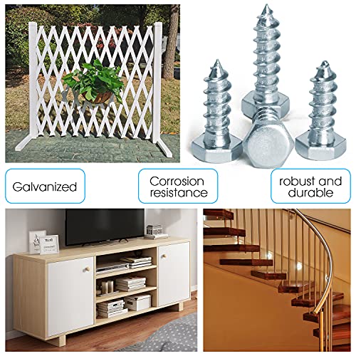 Sechskant Holzschrauben Schlüsselschrauben M6*40 M6*80 M8*40 M8*60 Verzinkt Gestellschraube Schlüsselbolzen (70 Stück) – Bild 4