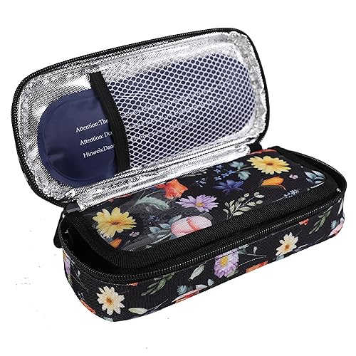 Image of apollo walker Insulin Cooler Travel Case Diabetic Medication Cooler with Ice Packs and Insulation Liner insulin travel case tsa approved