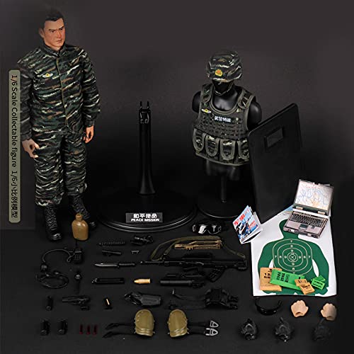 Viikondo 1/6 Action Figures Playset, Armed Police Special Forces, Chinese Police Officer, Peace Mission Soldier, Military Toy For Adult Collection, Camouflage, 12 Inches With Weapon Accessories #TOP1