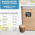 Shazo 2 PC (9,5 L | 321 oz) conteneurs de stockage de farine et de sucre - Conteneurs de stockage alimentaire en plastique extra grands avec couvercles, ensemble de canisters hermétiques sans BPA pour riz, céréales et pâtes