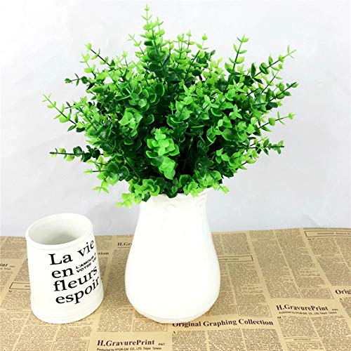 Cuiyu Zeng Plants Artificial - 1 Fake Plant Green Leaves Potted Flowers Office Wedding Grass Plante Artificial Branch Plants Decor - Plants Green Room Bulk Basket Wall Small Decoration Flowers Floo