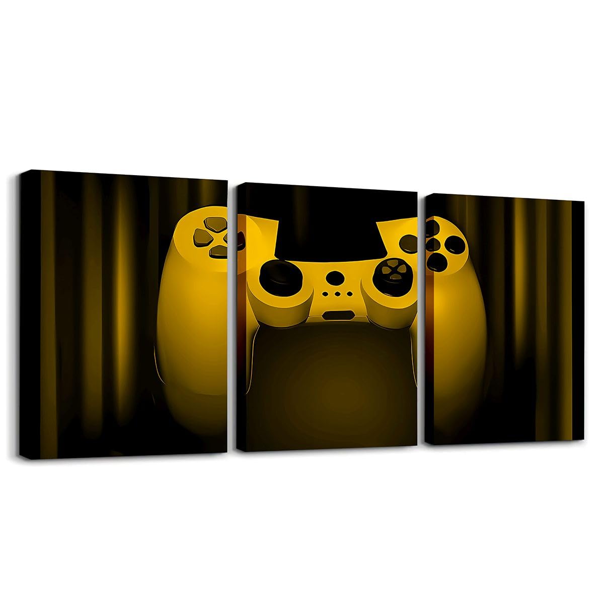 Feelyou Lienzo decorativo de pared para sala de estar, dormitorio, niños, decoración de pared para niños, amarillo y negro, videojuegos, decoración de pared de oficina, pósteres de 30,5 x 40,6 cm, 3