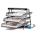 Halter Steel Mesh Desktop 3-Tier Shelf Tray Organizer - Letter-Size - Black