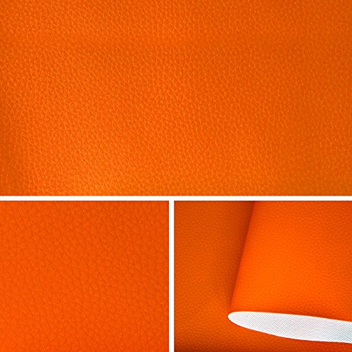 Forits Skaï Simili Cuir Orange Tissu au Metre, Tissu d'ameublement T073 16