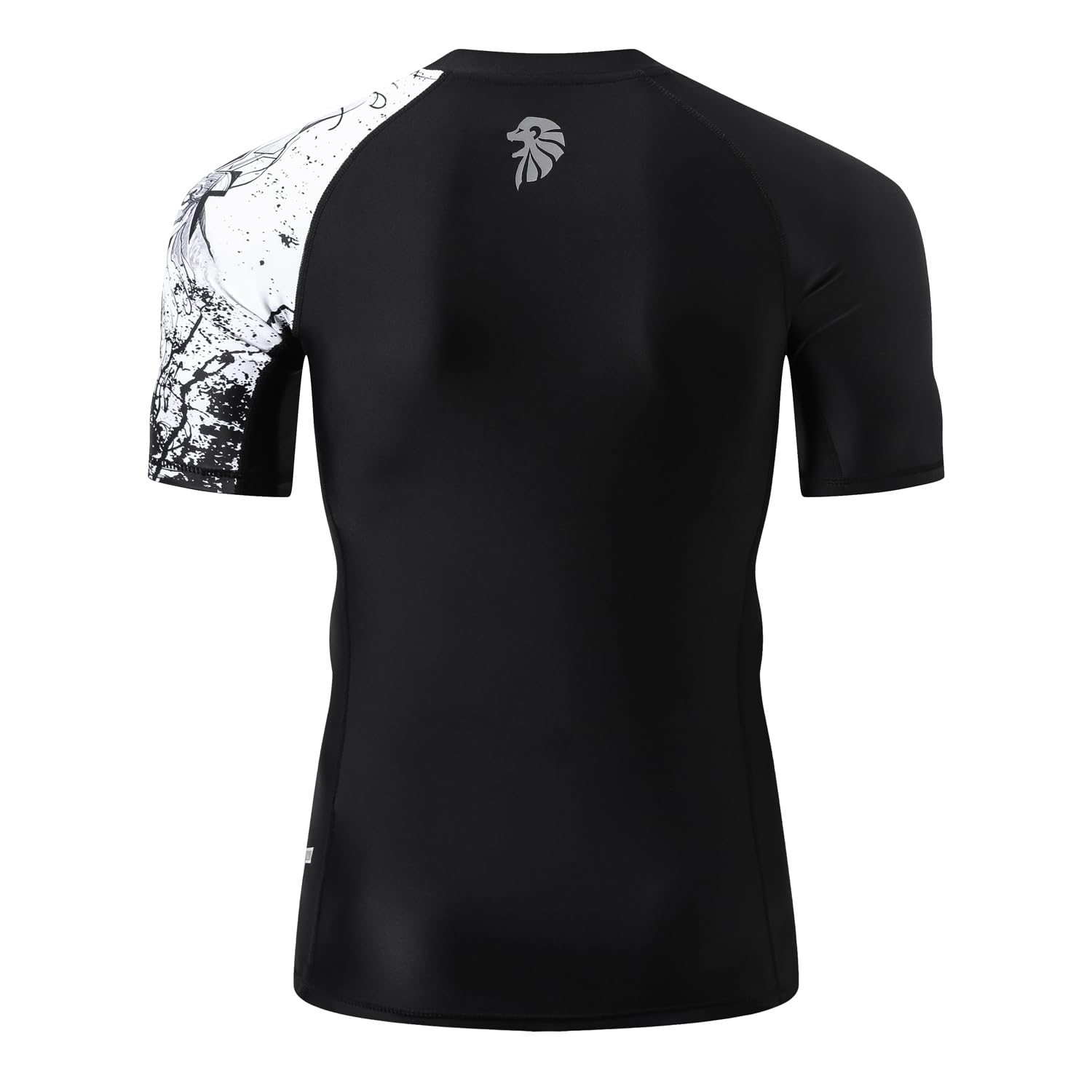 HUGE SPORTS Camiseta de natación de manga corta Rashguard para hombre, protección solar para natación, surf, buceo
