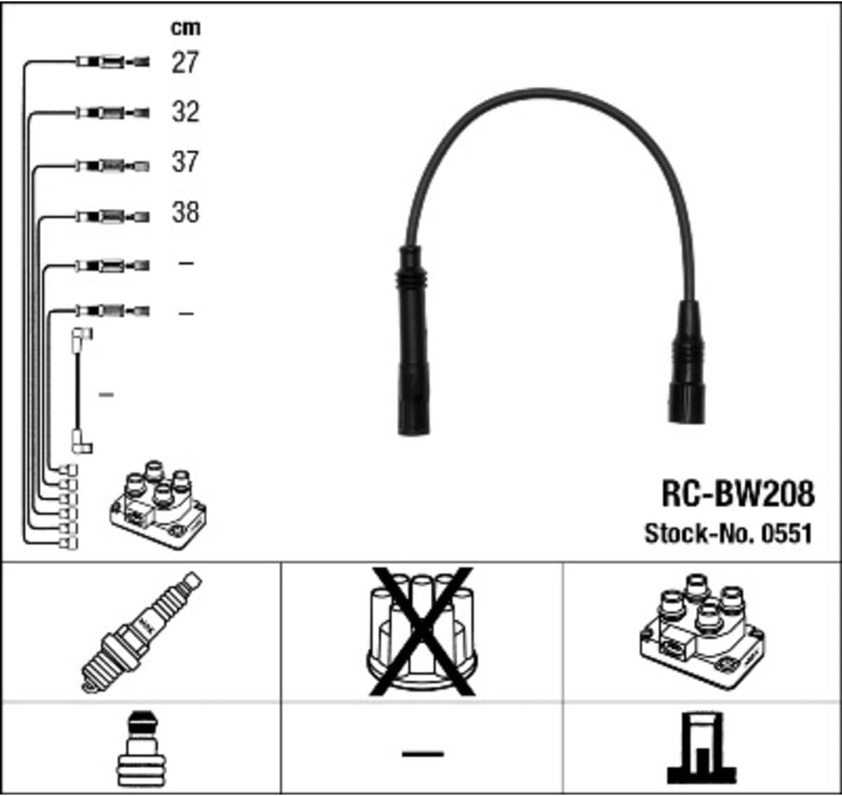 NGK 0551 Ignition Cable Set