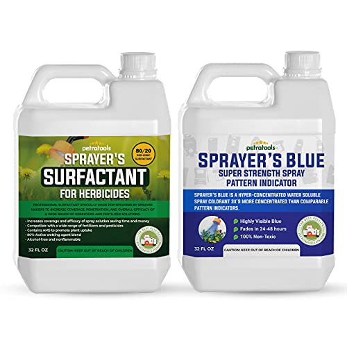 Petratools Sprayer's Surfactant For Herbicides 32Oz And Blue Herbicide Lawn Dye 32Oz #TOP29