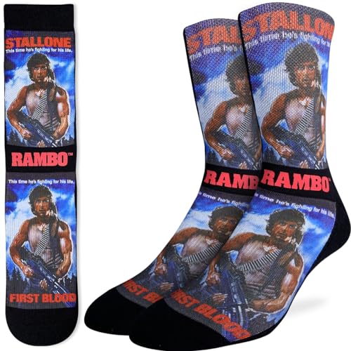 Good Luck Sock Men's Rambo, First Blood Socks, Adult, Shoe Size 8-13