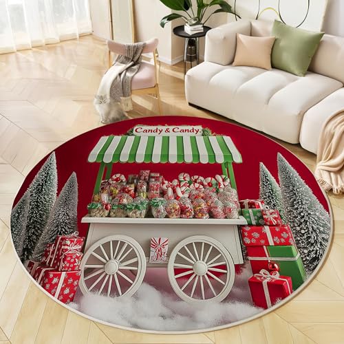 Tapis chariot de bonbons de Noël grand format design affiche - 3