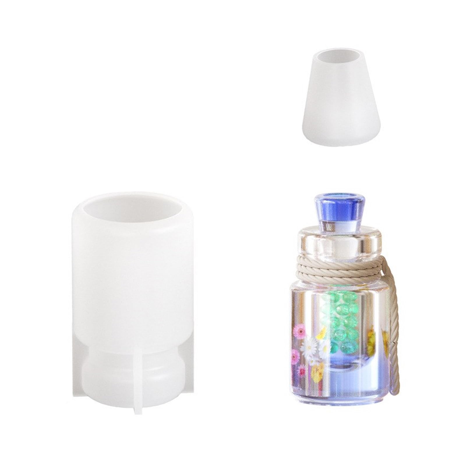 Zeizafa Drift Bottle Silicone Mold Diys Crystal Epoxy Resin Heart Star Wishing Bottle Molds Night Decorative Plaster Concrete