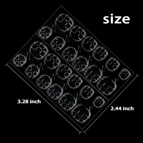 Image of COSTICA 8 Sheets Double-Sided Nail Jelly Sticker Waterproof Breathable Glue Tabs Jelly Glue Adhesive Tabs Super Sticky Fake Nail Glue Stickers for Manicure(8 Sheets 192 pcs, 6.2 cm