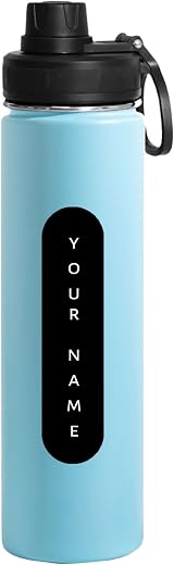 Sipologie HydraFlow Insulated Water Bottle 720ml I Stainless Steel Vacuum Flask I Hot and Cold Bottle, Lagoon Blue - Custo...