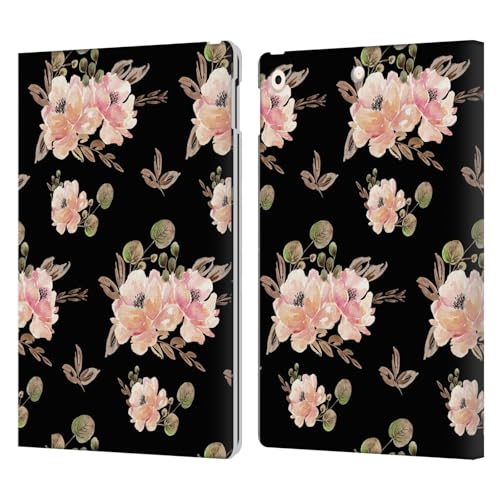 Étui iPad 10.2 cuir fleur noir idéal pour lire et travailler au café