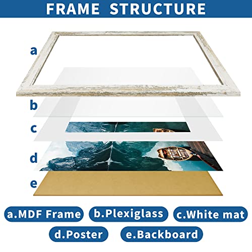 Hongkee 16X24 Frame Set Of 2, Distressed White Wood Style thumb #3