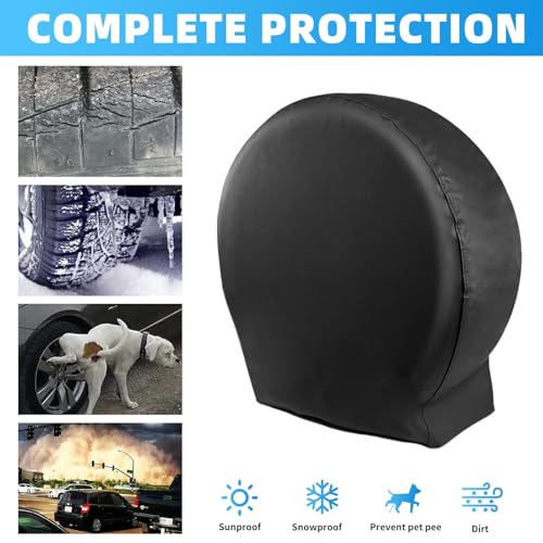 RV Tire Covers,Trailer Wheel Covers,General fit tire Diameter 26-29 inches, RV, Truck, SUV, Tough tire Wheel Protection Trucks,Trailers, campervans Wheel Cover,4 Pack-Black - Image 6