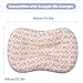 FUNUPUP Muslin Baby Lounger Cover Compatible with Snuggle Me Lounger, Infant Pillow Cover for Newborn, Removable Nest Slipcover for Boys and Girls, Only Cover, Pink & Pink Leaves