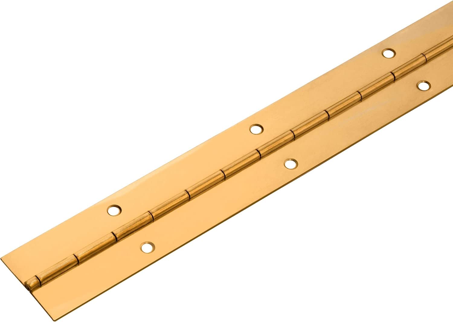 Gedotec Polished Brass Colours Piano Tape For Screwing | Rolled Door Hinge | Brass Plated Steel | Screw-On Tape 1750 X 32 Mm | Stabilo | Furniture Hinge Drilled | 1 Piece - Rod Hinge