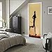 Autocollant 3D Stéréo de Porte Coureur Sticker De Porte Trompe l'oeil Moderne Art Auto-adhésif Poster PVC Sticker Porte pour Porte Cuisine Salon Chambre Salle de Bain 77x200cm