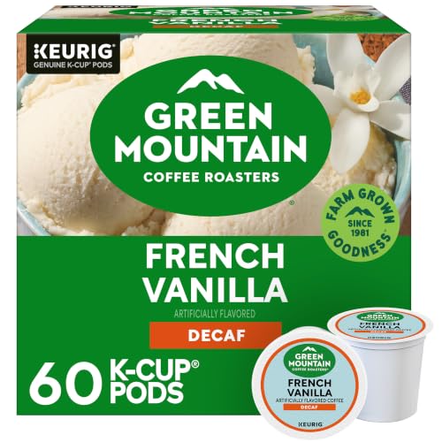Image of Green Mountain Coffee Roasters French Vanilla Decaf Keurig Single-Serve K-Cup pods, Light Roast Coffee, 60 Count (6 Packs of 10)