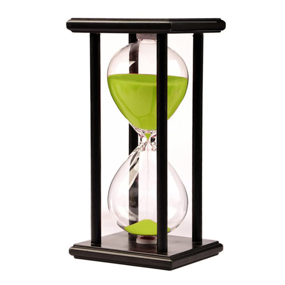 Reloj de Arena Multiusos, Reloj de Arena, Varios Marcos y Color Arena, 30 Minutos para decoración, Arena Verde Negra