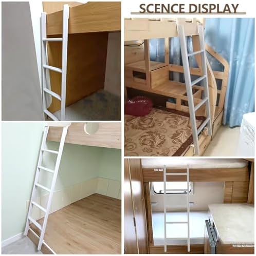 Adjustable Metal Bunk Bed Ladder for RV, Dorm & Loft - 45"/51"/55"/59" Replacement Ladder with 330 LB Capacity, Universal Fit for Campers & Bunk Beds