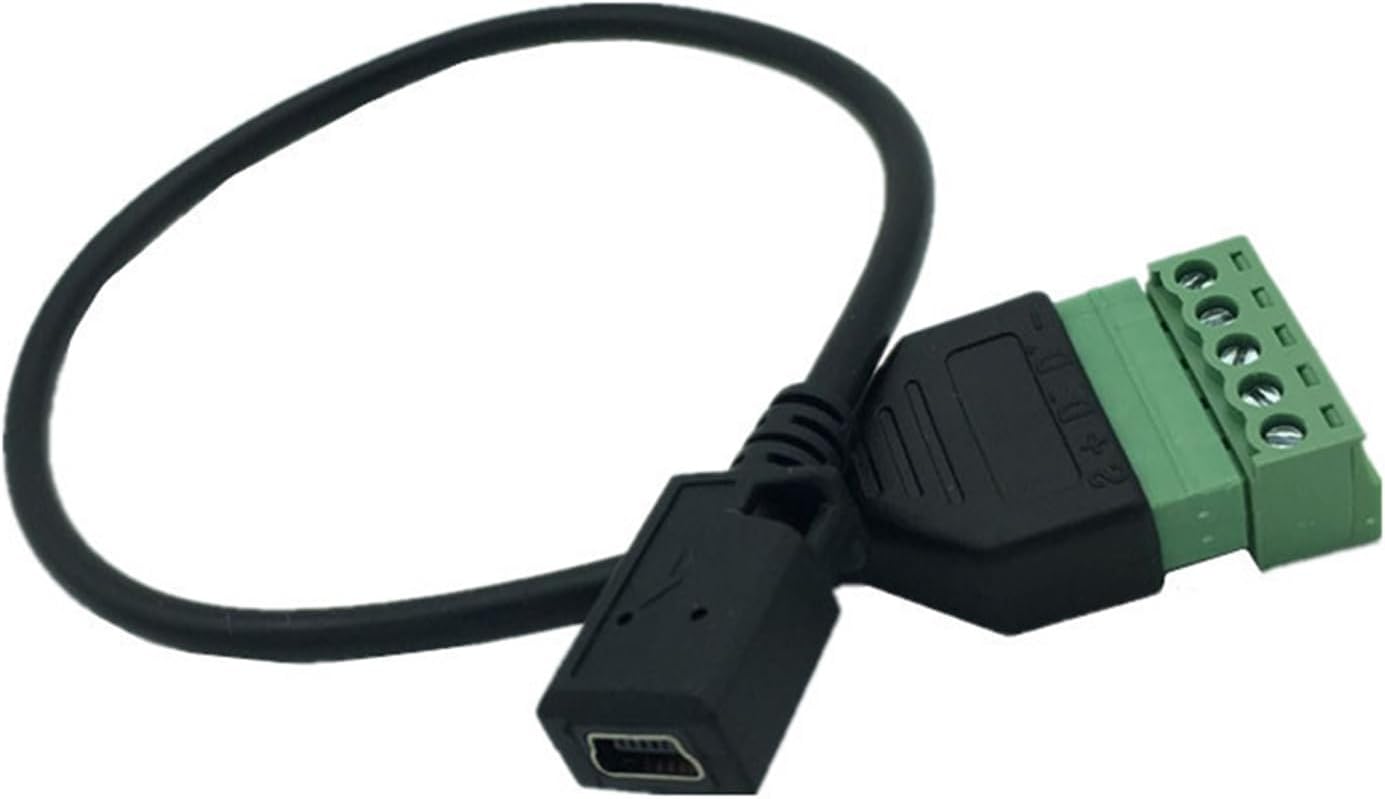 Miniature USB 5Pin Male/Female to 5Pin Terminals Adapter 30Cm Long ABS Metal Design Suitable for Electronics Equipment Solder USB Link
