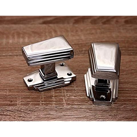 Art Deco Solid Brass Door Knobs Cover