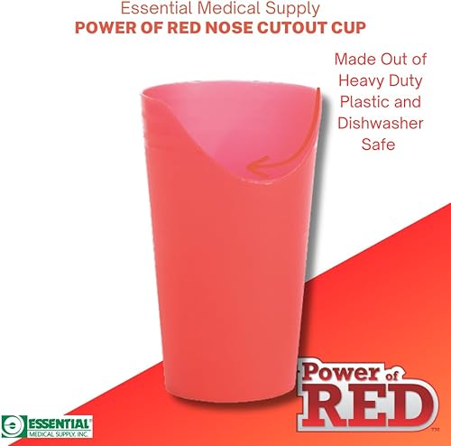 Miniatura 2 de Essential Medical Supply Power of Red Adaptive - Taza de nariz reutilizable para beber más fácilmente, 2 tazas incluidas
