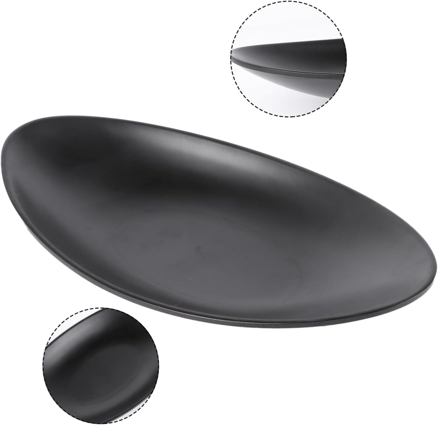 Zerodeko Creative Black Sushi Boat Tray Large Heat Resistant for Restaurant Home Kitchen Hotel Bar Ktv and Seafood Plating Versatile Sashimi and Snack Serving Dish