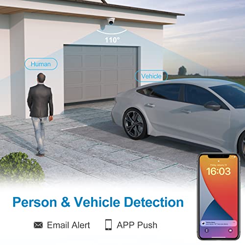 Anpviz 4K 16Ch Poe Security Camera System, 8Pcs Wired 8Mp Poe Ip Cameras Outdoor With Person Vehicle Detection, 100Ft Smart Color Night Vision, 8Mp/4K 16-Channel Nvr With 4Tb Hdd For 24/7 Recording #TOP1