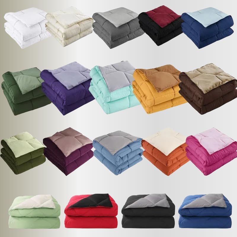 Miniatura 9 de HUAJIE Juego de edredón acolchado reversible alternativo de 3 piezas para todas las estaciones, color marrón claro, King y California King