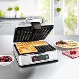 GOURMETmaxx Waffle Iron per 4 cialde belghe | Macchina per cialde con rivestimento...