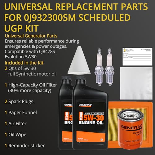 Kit de Generador (Evolution-5W30) Repuesto para 0J8478S – Kit de Servicio Completo – Modelo 0J932300SM 10 a 26KW miniatura 5