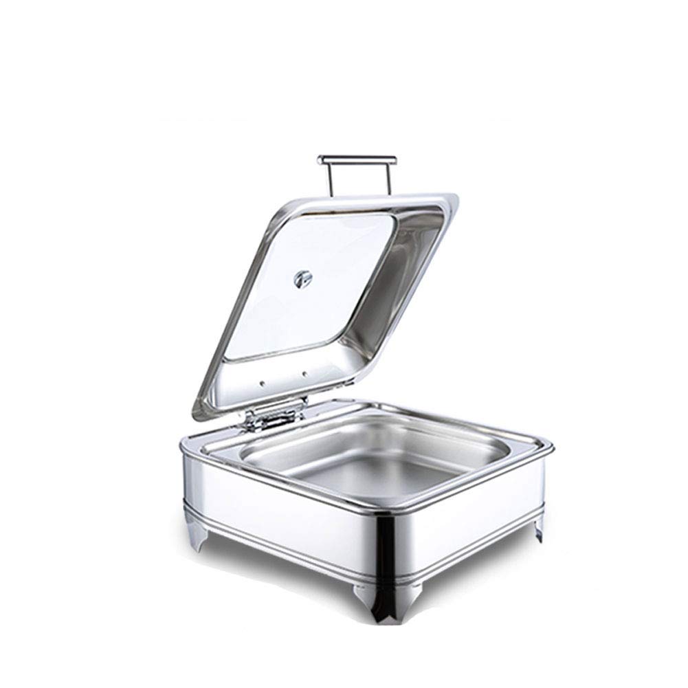 Scaldavivande, Set Chafer Buffet Scaldavivande Server in Acciaio Inox per feste Buffet Colazione Ristorante, Mantiene caldo il cibo, Forniture per catering Attrezzature per hotel, Piazza