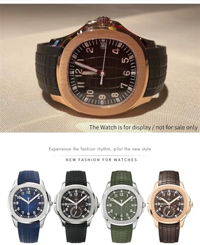 Bracelet caoutchouc 21mm pour Patek Philippe Aquanaut avec broches - 4