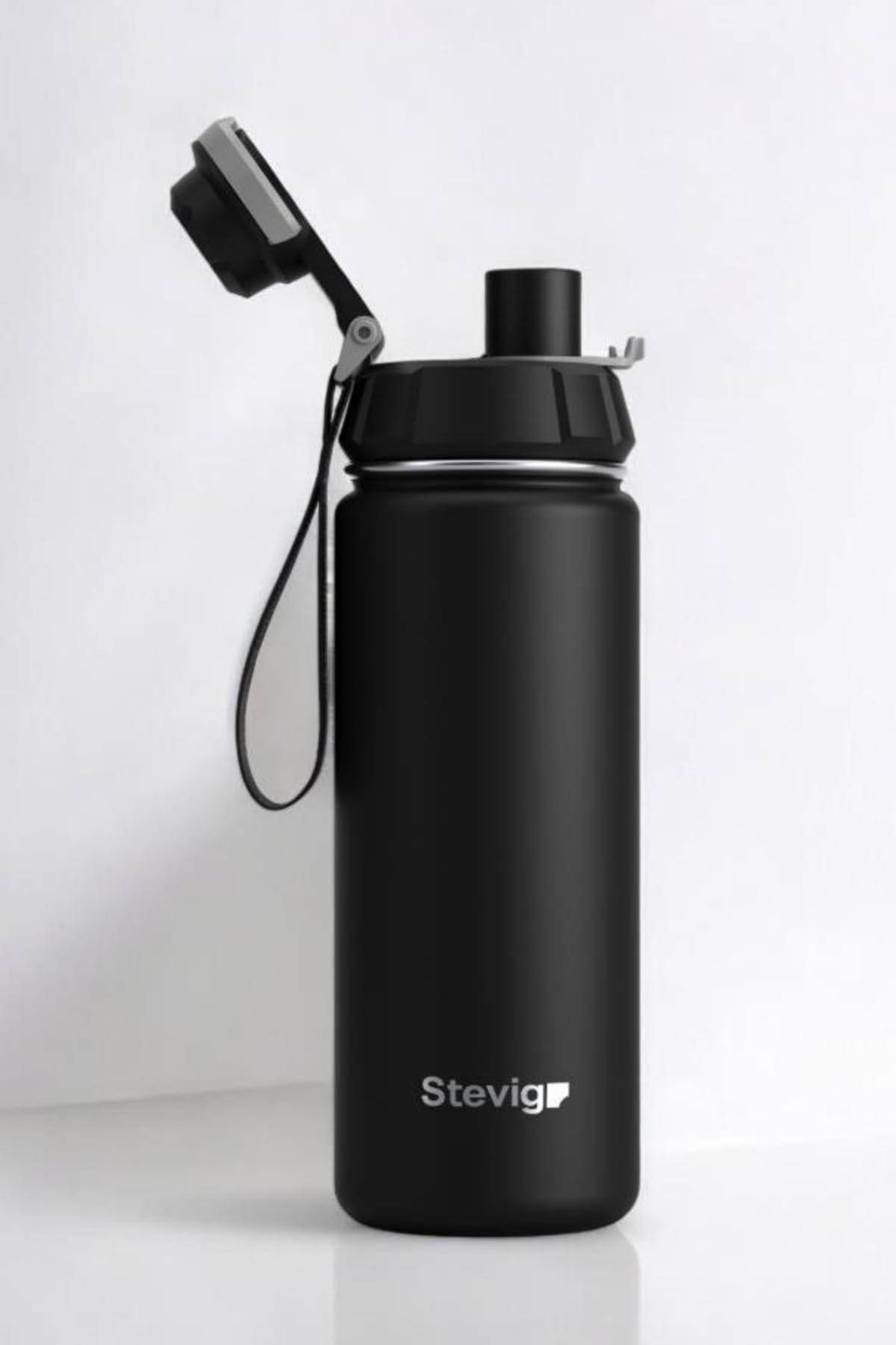 1 Hand Leak-Proof Sızdırmaz Çelik Termos 500 Ml Black ST-207