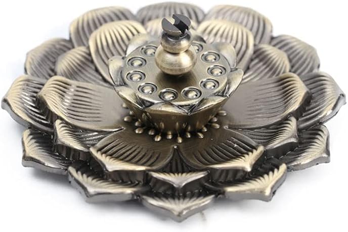 Incense Holder Incense Burner Alloy Incense Burner Household Line Incense Burner Plate Incense Backflow Incense Burner Retro Lotus Incense Burner Ornaments Incense Burner(A), yuqing2022