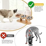 GHIAKQYT Futternapf Katze Erhöht, Futterstation Katzen 3er Set Näpfe Erhöht, Katzennapf Höhenverstellbar, Fressnapf Futterbar mit Ständer Edelstahl Näpfe für Wasser Futter, erhöhter Futternapf Katze