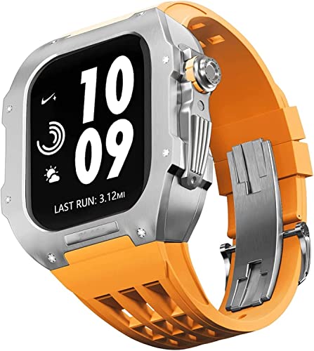 Bracelet de montre en titane EZZON pour Apple Watch 45mm, boîtier haut de gamme pour homme