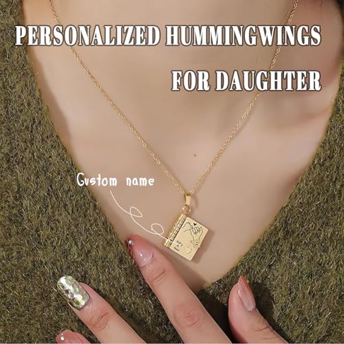 Personalized I'm Always With You Book Necklace For Daughter from Mom, Custom Openable Multi Layer Book Jewelry with 6 Pages of Engraved Information, For My Daughter Necklace from Dad, Gifts from Mom with Love3